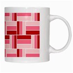 Pink Red Burgundy Pattern Stripes White Mugs Right