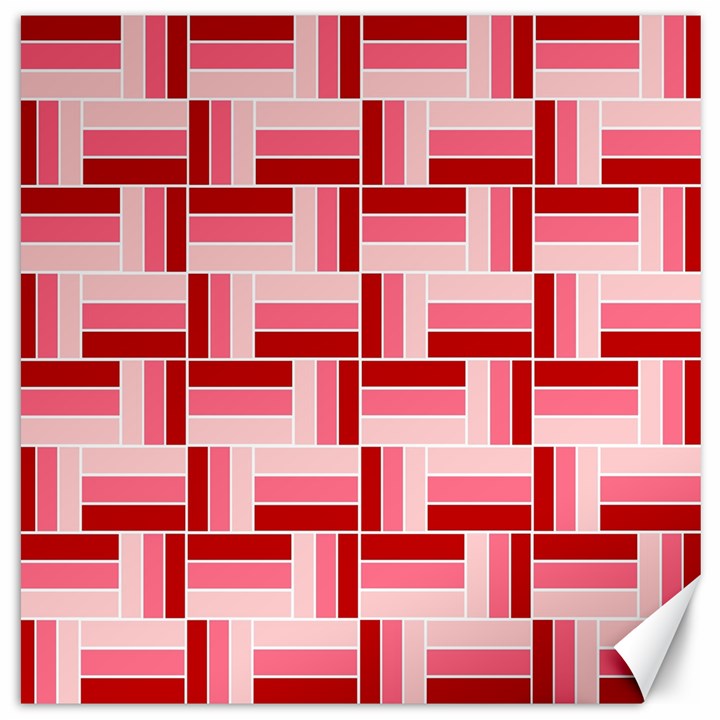 Pink Red Burgundy Pattern Stripes Canvas 12  x 12  