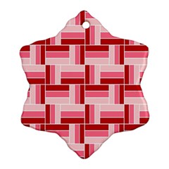 Pink Red Burgundy Pattern Stripes Snowflake Ornament (two Sides) by Nexatart