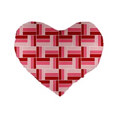 Pink Red Burgundy Pattern Stripes Standard 16  Premium Flano Heart Shape Cushions by Nexatart