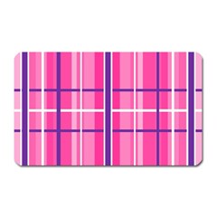 Gingham Hot Pink Navy White Magnet (Rectangular)