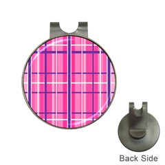 Gingham Hot Pink Navy White Hat Clips with Golf Markers