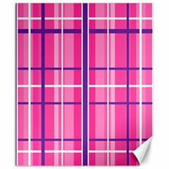 Gingham Hot Pink Navy White Canvas 20  X 24   by Nexatart