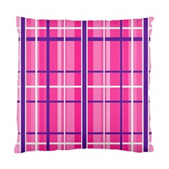 Gingham Hot Pink Navy White Standard Cushion Case (Two Sides)