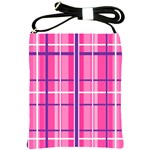 Gingham Hot Pink Navy White Shoulder Sling Bags Front