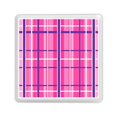 Gingham Hot Pink Navy White Memory Card Reader (square)  by Nexatart