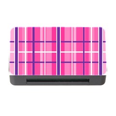 Gingham Hot Pink Navy White Memory Card Reader With Cf by Nexatart