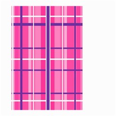 Gingham Hot Pink Navy White Small Garden Flag (two Sides) by Nexatart