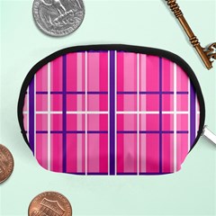 Gingham Hot Pink Navy White Accessory Pouches (medium)  by Nexatart