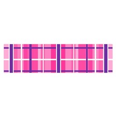 Gingham Hot Pink Navy White Satin Scarf (oblong) by Nexatart