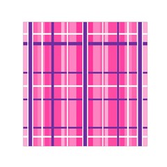 Gingham Hot Pink Navy White Small Satin Scarf (Square)