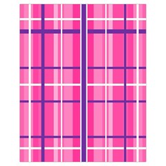 Gingham Hot Pink Navy White Drawstring Bag (small) by Nexatart