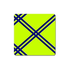 Stripes Angular Diagonal Lime Green Square Magnet by Nexatart