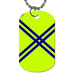 Stripes Angular Diagonal Lime Green Dog Tag (two Sides) by Nexatart