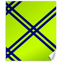 Stripes Angular Diagonal Lime Green Canvas 8  X 10  by Nexatart