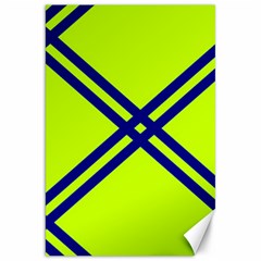 Stripes Angular Diagonal Lime Green Canvas 20  X 30   by Nexatart