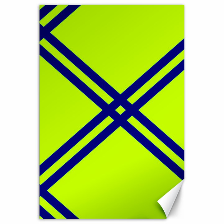 Stripes Angular Diagonal Lime Green Canvas 20  x 30  