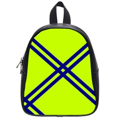 Stripes Angular Diagonal Lime Green School Bag (small) by Nexatart