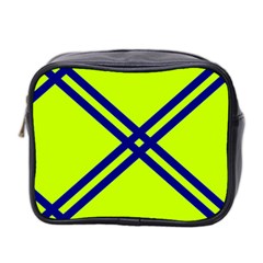 Stripes Angular Diagonal Lime Green Mini Toiletries Bag 2-side by Nexatart