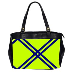 Stripes Angular Diagonal Lime Green Office Handbags (2 Sides)  by Nexatart