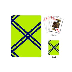 Stripes Angular Diagonal Lime Green Playing Cards (mini)  by Nexatart