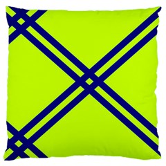 Stripes Angular Diagonal Lime Green Large Cushion Case (one Side) by Nexatart