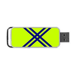 Stripes Angular Diagonal Lime Green Portable Usb Flash (one Side) by Nexatart