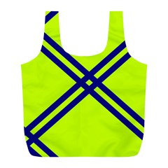 Stripes Angular Diagonal Lime Green Full Print Recycle Bags (l)  by Nexatart