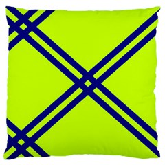 Stripes Angular Diagonal Lime Green Large Flano Cushion Case (one Side) by Nexatart