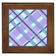 Diagonal Plaid Gingham Stripes Framed Tiles by Nexatart