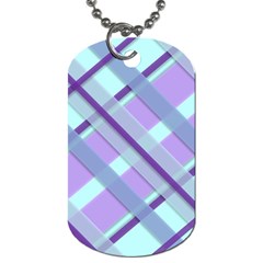 Diagonal Plaid Gingham Stripes Dog Tag (one Side) by Nexatart