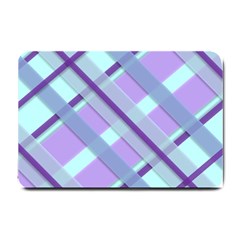 Diagonal Plaid Gingham Stripes Small Doormat  by Nexatart