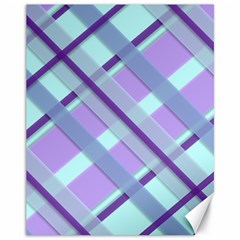 Diagonal Plaid Gingham Stripes Canvas 11  X 14   by Nexatart