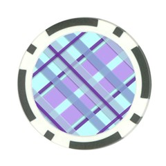 Diagonal Plaid Gingham Stripes Poker Chip Card Guard by Nexatart