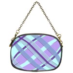 Diagonal Plaid Gingham Stripes Chain Purses (Two Sides)  Front