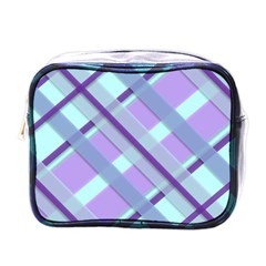 Diagonal Plaid Gingham Stripes Mini Toiletries Bags by Nexatart