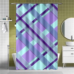 Diagonal Plaid Gingham Stripes Shower Curtain 48  X 72  (small)  by Nexatart