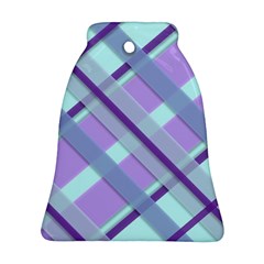 Diagonal Plaid Gingham Stripes Ornament (bell) by Nexatart