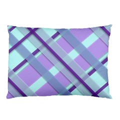 Diagonal Plaid Gingham Stripes Pillow Case (two Sides) by Nexatart