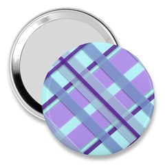 Diagonal Plaid Gingham Stripes 3  Handbag Mirrors by Nexatart