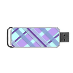 Diagonal Plaid Gingham Stripes Portable Usb Flash (one Side) by Nexatart