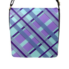 Diagonal Plaid Gingham Stripes Flap Messenger Bag (l)  by Nexatart