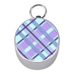 Diagonal Plaid Gingham Stripes Mini Silver Compasses by Nexatart