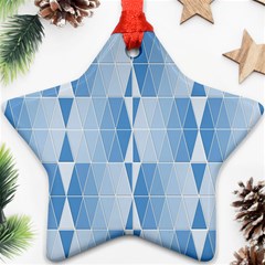 Blue Monochrome Geometric Design Ornament (star) by Nexatart