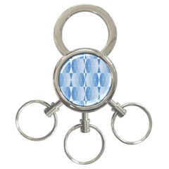 Blue Monochrome Geometric Design 3-ring Key Chains by Nexatart