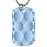 Blue Monochrome Geometric Design Dog Tag (One Side) Front