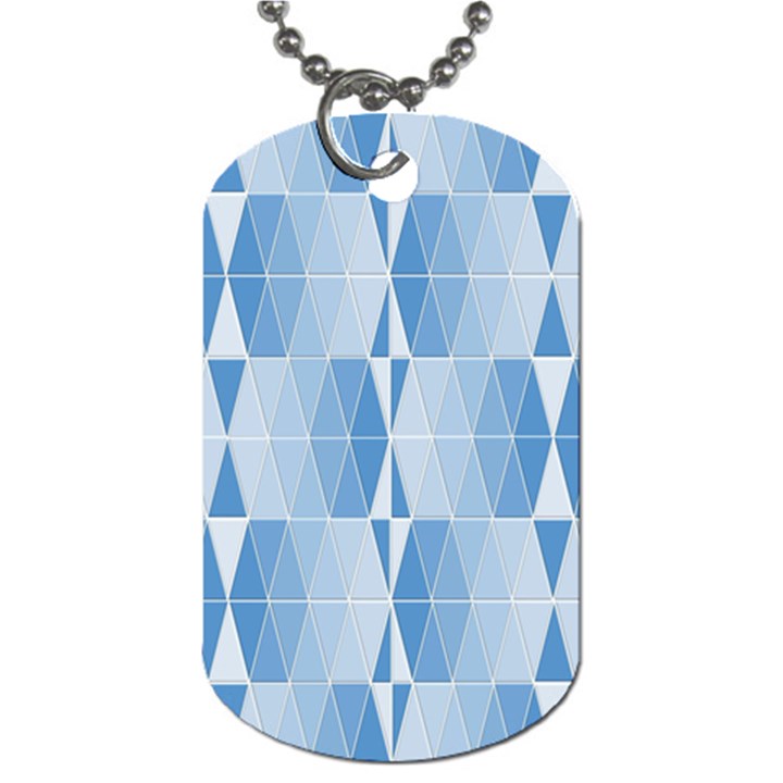 Blue Monochrome Geometric Design Dog Tag (One Side)