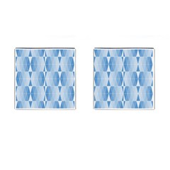 Blue Monochrome Geometric Design Cufflinks (square) by Nexatart