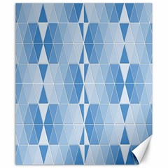 Blue Monochrome Geometric Design Canvas 20  X 24   by Nexatart