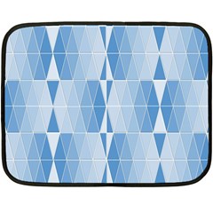 Blue Monochrome Geometric Design Fleece Blanket (mini) by Nexatart